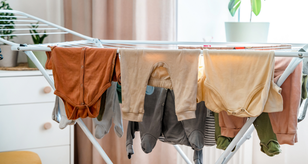 Clothes being aired in a UK home